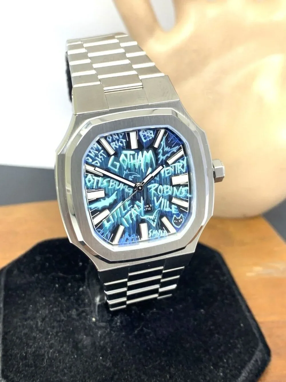 Maen x IFL Watch Swiss Automatic Gotham Manhattan After Dark Hand Painted Dial